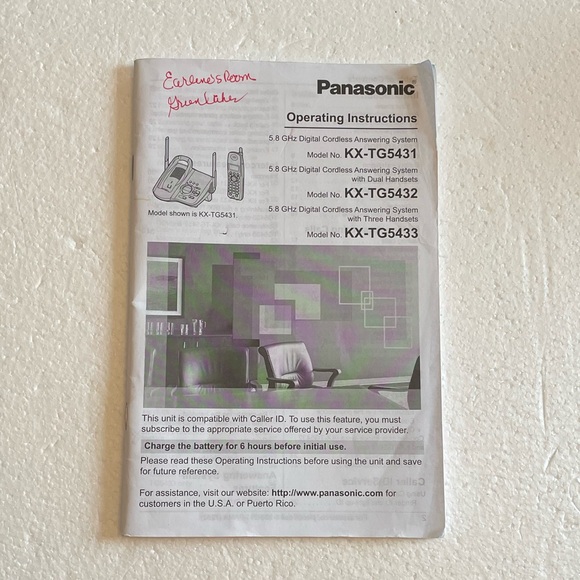 EUC Panasonic Digital House Phone Built In answering machine Model# KX-TG5432 - Picture 10 of 10